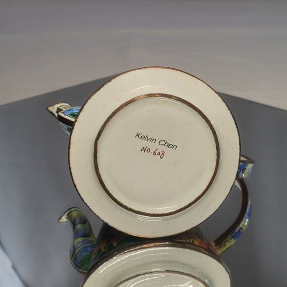 Vintage Kelvin Chen Miniature Teapot Vincent Van Gogh Wheat Field No 608 - Picture 5 of 8